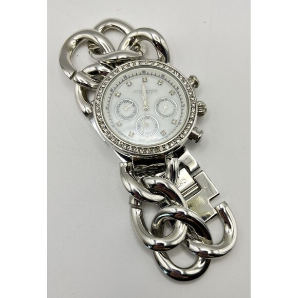 Akribos XXIV Watch Womens Stainless Twist Chain Quartz Multifunction NOB Working - Picture 4 of 9